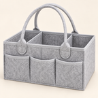 AI colour preview: Light grey felt nursery caddy. Approximate shade; final sample photography pending. Organizer only.